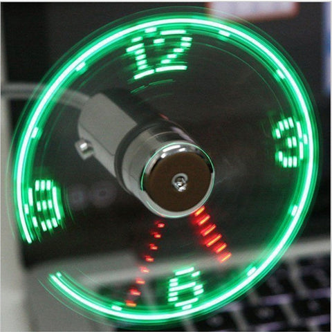 USB Mini Flexible Time LED Clock Fan - Fixshope