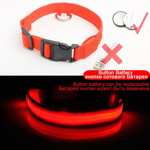Nylon LED Pet Dog Collar Night - Fixshope